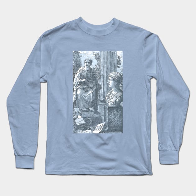 Old Engraving of Roman Poets Virgil and Horace Long Sleeve T-Shirt by Star Scrunch